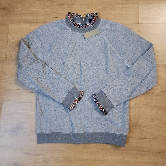 J.CREW Metallic Ruffleneck Sweatshirt - Picture 5 of 12